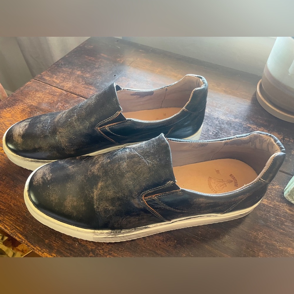 Bed Stu Harry Loafers Men’s 11 Black Handwashed Leather Slip-On Dress Shoes - Picture 7 of 9